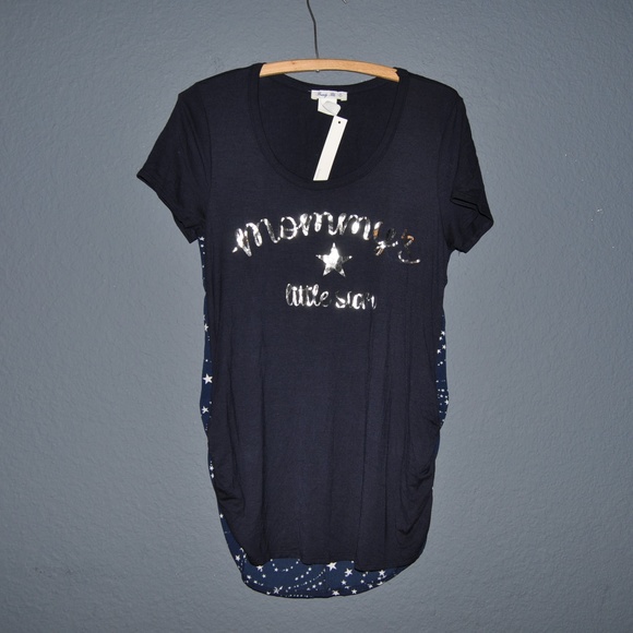 BRANDY BLU Navy Mommy's Little Star Tee sz M NEW - Picture 1 of 6